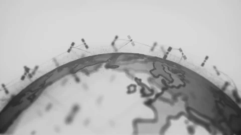 Global network network connection the world abstract 3D rendering satellites Vídeo Stock 114872357