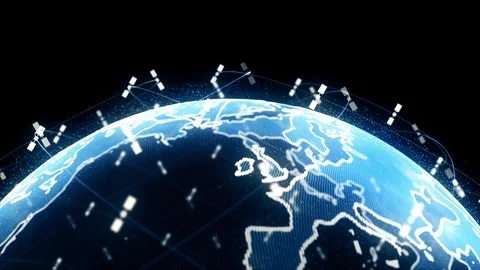 Global network network connection the world abstract 3D rendering satellites 動画素材 114881790
