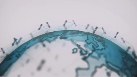 Global network network connection the world abstract 3D rendering satellites Vídeo Stock 116312681