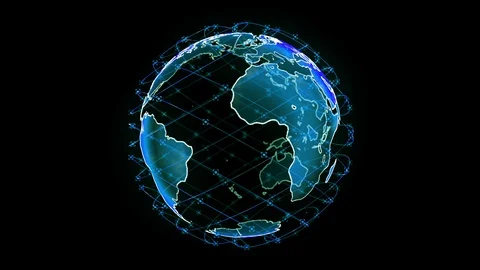 Global network network connection the world abstract 3D rendering satellites Vidéo 119304084