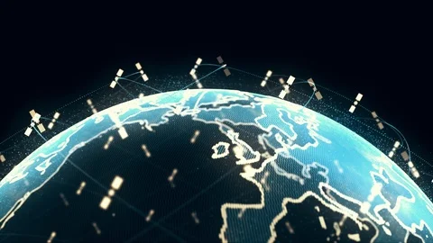 Global network network connection the world abstract 3D rendering satellites Stock Footage 122833147