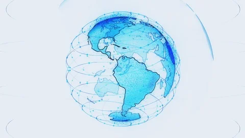 Global network network connection the world abstract 3D rendering satellites Stock Footage 123295323