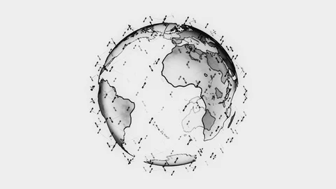 Global network network connection the world abstract 3D rendering satellites Stock Footage 123471535