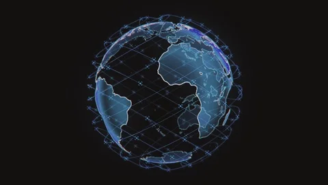 Global network network connection the world abstract 3D rendering satellites Stock Footage 124315716