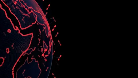 Global network network connection the world abstract 3D rendering satellites Stock Footage 125998618