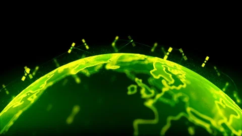 Global network network connection the world abstract 3D rendering satellites Stock Footage 129282193