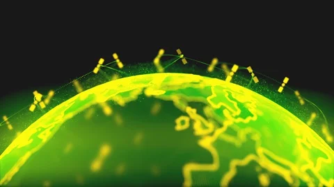 Global network network connection the world abstract 3D rendering satellites Stock Footage 129722415