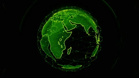 Global network network connection the world abstract 3D rendering satellites Stock Footage 131890655