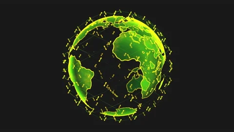 Global network network connection the world abstract 3D rendering satellites Stock Footage 132259960