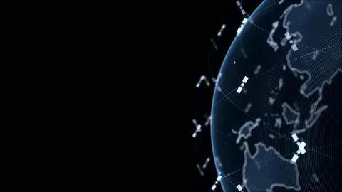 Global network network connection the world abstract 3D rendering satellites Stock Footage 157356496
