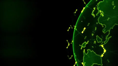 Global network network connection the world abstract 3D rendering satellites Stockillustratie