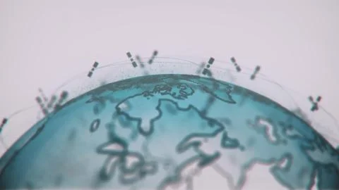 Global network network connection the world abstract 3D rendering satellites Illustrazione stock