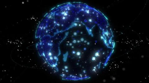 Global network network connection the world abstract 3D rendering satellites Stock Illustration