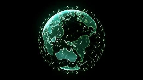 Global network network connection the world abstract 3D rendering satellites Illustrazione stock