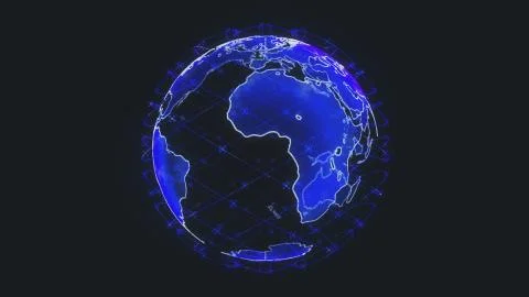 Global network network connection the world abstract 3D rendering satellites Stockillustratie