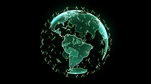 Global network network connection the world abstract 3D rendering satellites Illustrazione stock