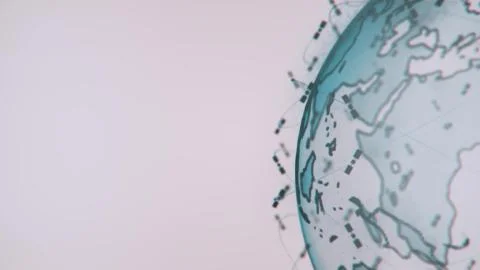 Global network network connection the world abstract 3D rendering satellites Illustrazione stock