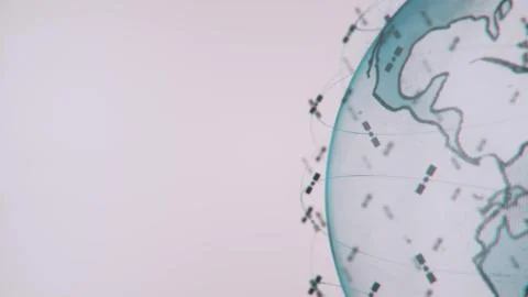 Global network network connection the world abstract 3D rendering satellites Stockillustratie