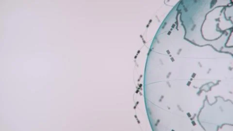 Global network network connection the world abstract 3D rendering satellites Illustrazione stock