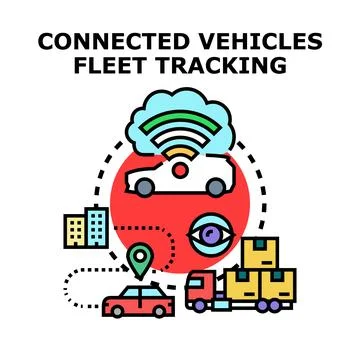 Global network operating smart transportation Illustrazione stock