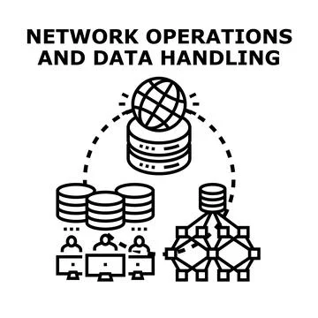 Global network operations managing data handling process Stock Illustration