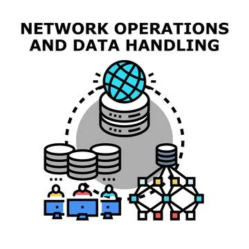 Global network operations managing data handling process Stock Illustration