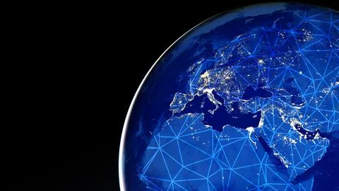 Global network over the world concept. Elements of this image furnished by .. Stockillustratie