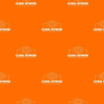 Global network pattern vector orange Stock Illustration