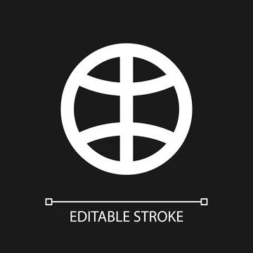 Global network pixel perfect white linear ui icon for dark theme Illustrazione stock