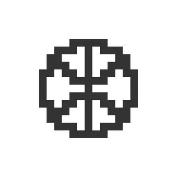Global network pixelated ui icon Stock Illustration