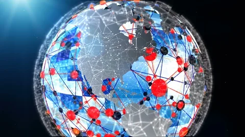 The global network the planet Earth Video stock 99252128