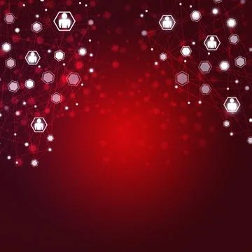 Global Network Red Background Stock Photos
