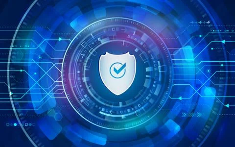 Global network security. Abstract digital business background. Illustrazione stock