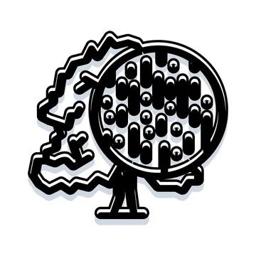 Global network security and surveillance concept Illustrazione stock