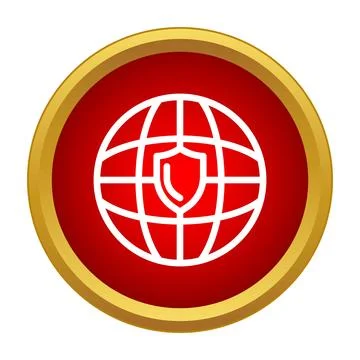 Global network security concept with world globe shield イラスト素材