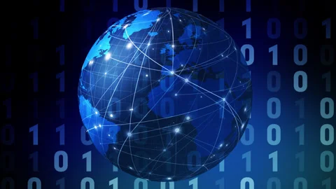 Global network security cyber attacks and cybercrime in digital world technology Stock Footage 256982267