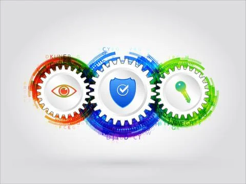 Global network security on the grey background. Stock Illustration