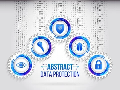 Global network security on the grey background. Stock Illustration