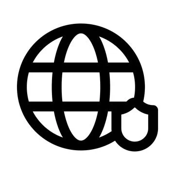 Global network security icon. Editable line icon. Professional and modern o.. Stock Illustration