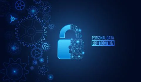 Global network security mechanism. Information privacy. Internet protection o Stock Illustration