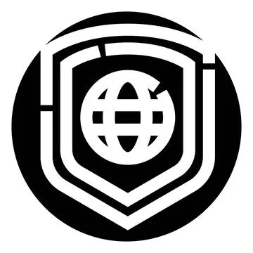 Global network security shield protecting internet connection Illustrazione stock