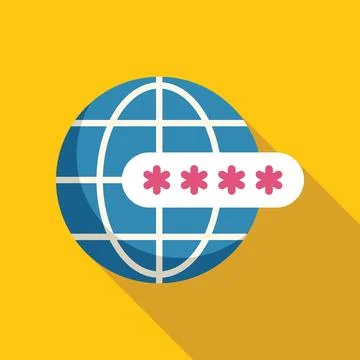 Global network security system protecting world data access イラスト素材