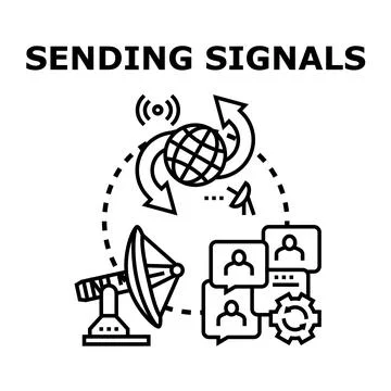 Global network sending communication signals data exchange Stock Illustration