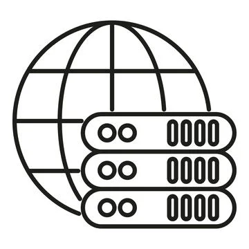 Global network server hosting web data center Illustrazione stock