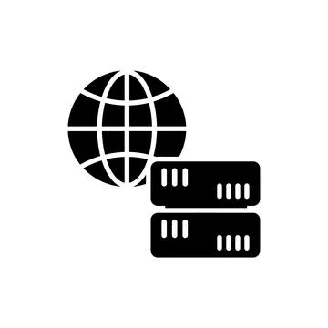 Global Network Server Rack Hosting Icon Stock Illustration