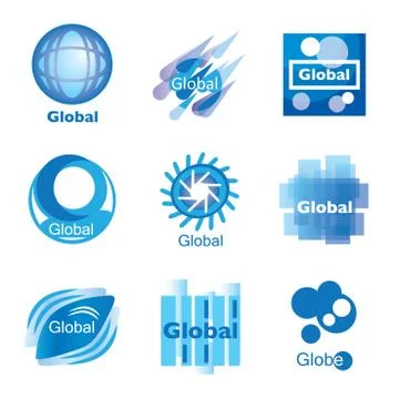Global network, set Stock Illustration