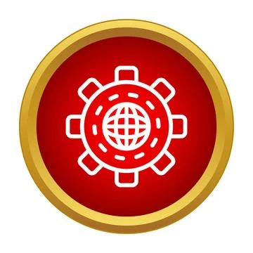 Global network settings icon illustrating system engineering Stock Illustration