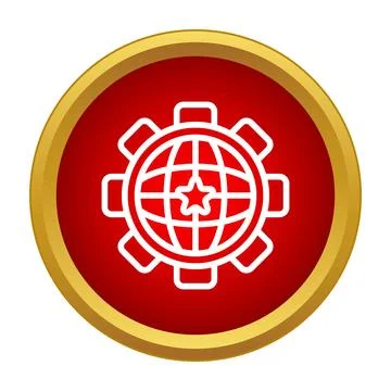 Global network settings icon with star symbol Stock Illustration