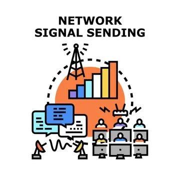 Global network signal sending data communication Stock Illustration