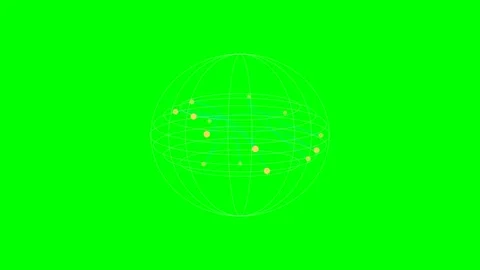Global Network Sphere With Connected Nodes on Green Screen Stock Footage 340828309
